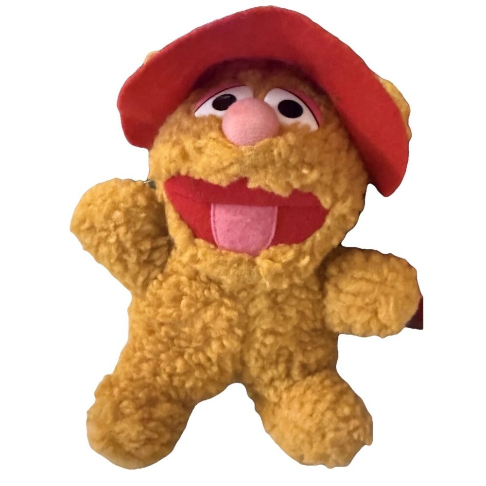 Vintage 1987 Muppets Baby Fozzie Bear Plush Christmas 8" Tall Stuffed Animal